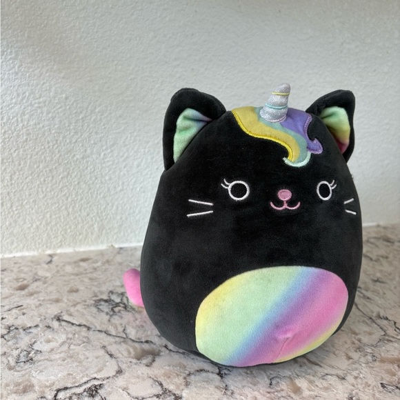 NWOT Squishmallows Black and Rainbow Cat Unicorn Plush - Picture 3 of 8